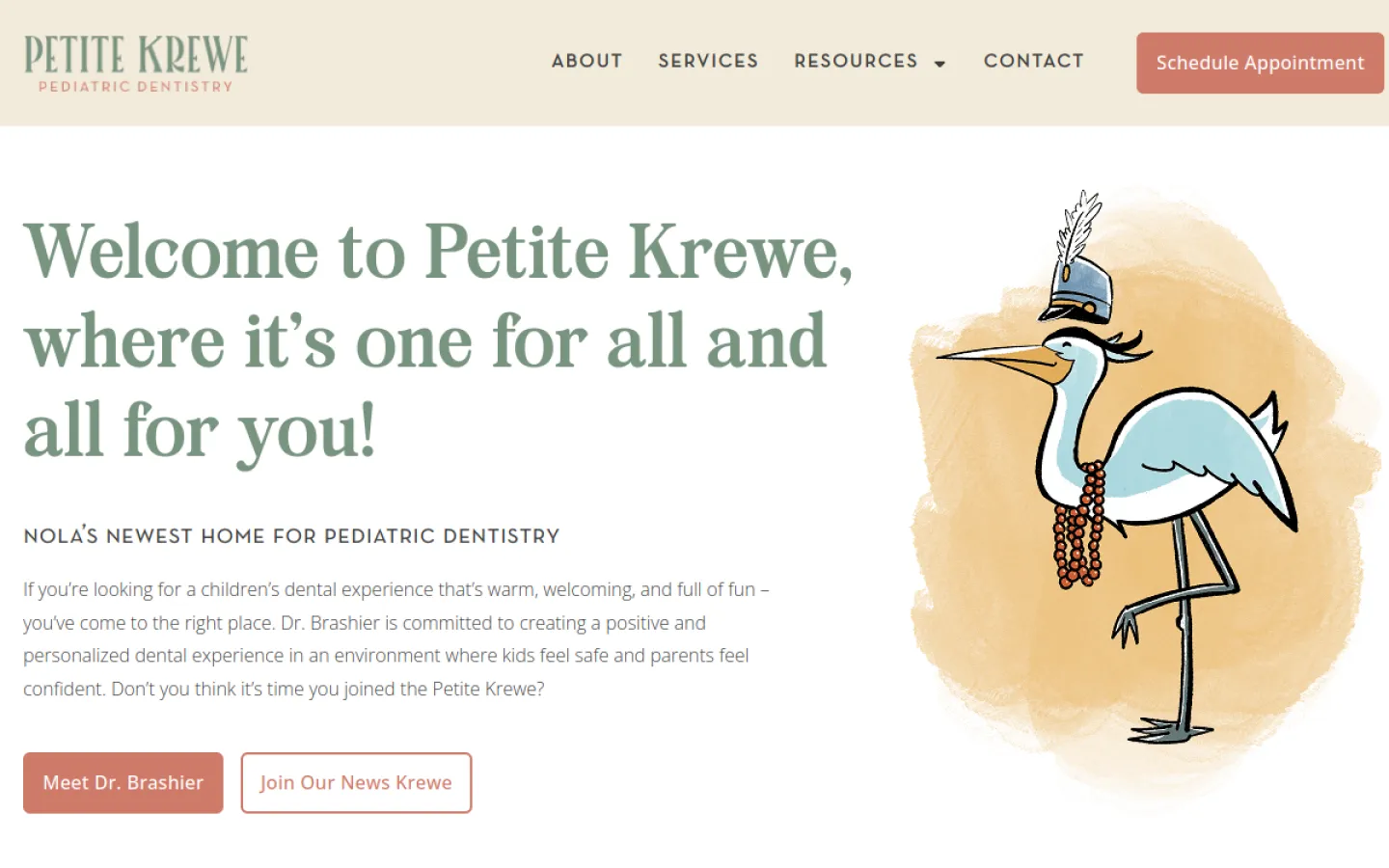 Petite Krewe website screenshot